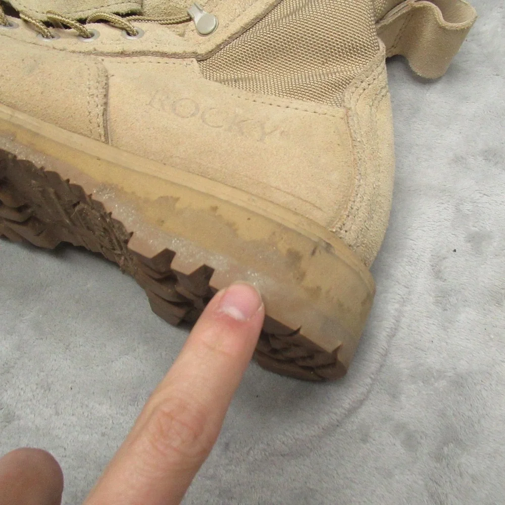 Rocky Combat Boots Mens 5.5 R Tan‎ Suede Gore-Tex Military Tactical Outdoor 790G